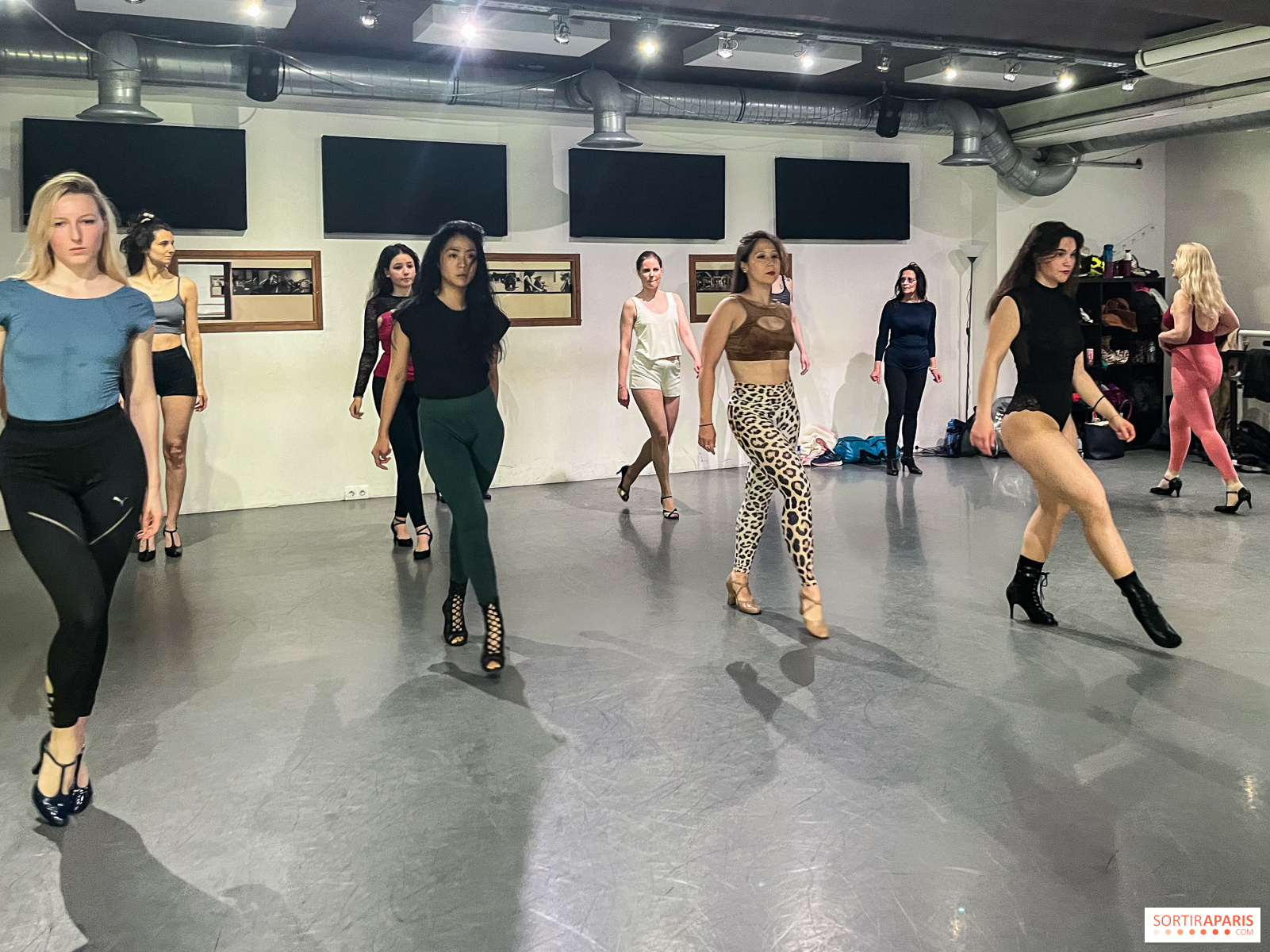 Dance practice board with choreography ideas, training goals, and class preparation notes